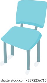 Blue school chair vector isolated