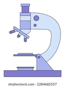 Ilustración del microscopio de laboratorio de la escuela azul