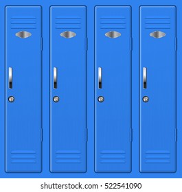 Blue school lockers. Vector  illustration