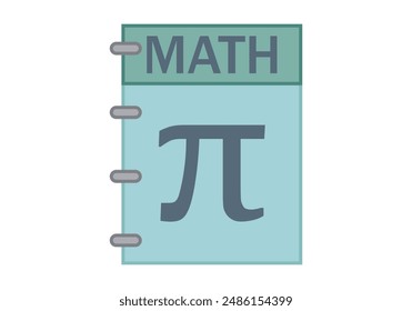 Blue school math book on white background