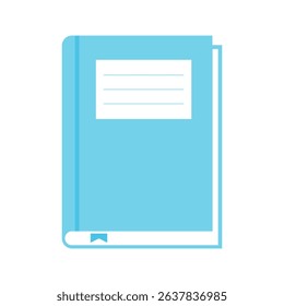 Blue School Notebook with White Label
