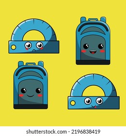 blue school supplies set  is a vector cartoon, cute doodle with a school theme.
Perfect for designing t-shirts, merchandise, stickers, logos, emojis, etc.
