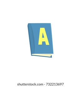 Blue school textbook cartoon vector Illustration