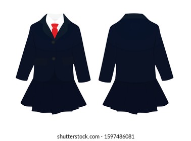 Blue school uniform. vector illustration 