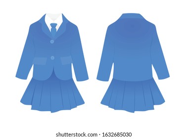 Blue school uniform. vector illustration 
