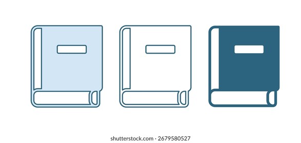 Icono de libro de Ciencia azul aislado sobre fondo blanco.  Vector
