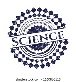 Blue Science grunge seal