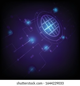Blue science and technology earth background pattern