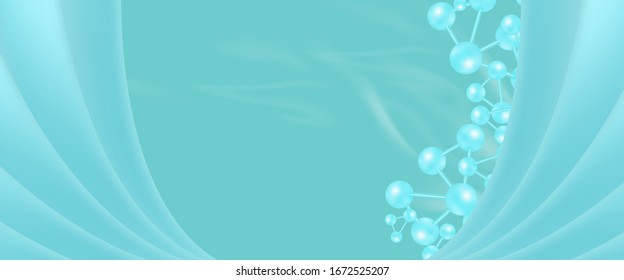Blue scientific concept background with copy space, illustration vector.	