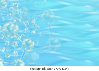 Blue scientific concept background with copy space, illustration vector.	