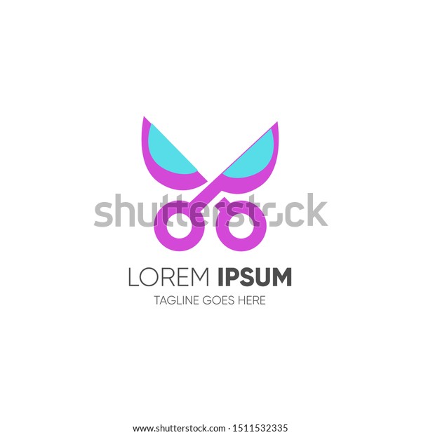blue scissor logo design\
template