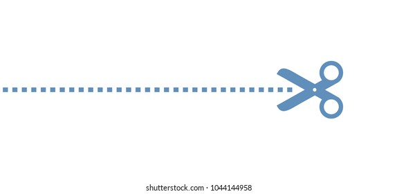 blue scissors cutting