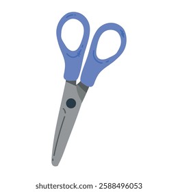 Blue scissors for cutting paper in school activities