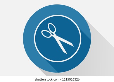 Blue scissors icon.