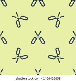 Blue Scissors icon isolated seamless pattern on white background. Tailor symbol. Cutting tool sign.  Vector Illustration