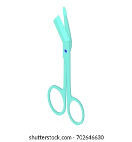 Blue scissors icon. Isometric illustration of blue scissors vector icon for web