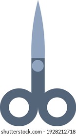 Tijeras azules, ilustración, vector sobre fondo blanco.