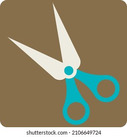 Blue scissors, illustration, vector on a white background.