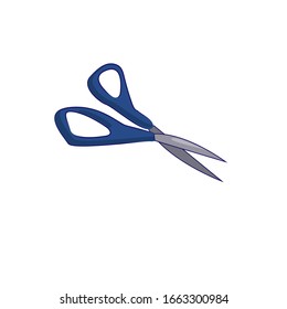 Blue scissors on a white background

