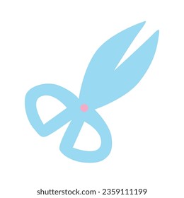 Blue scissors, school supply illustration 