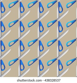 A blue scissors seamless pattern