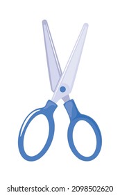 blue scissors supply isolated icon