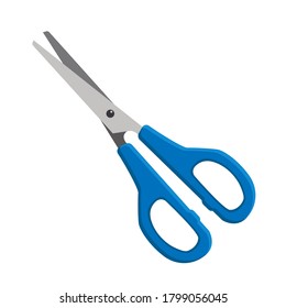 Blue scissors. Vector element isolated on white background. EPS10