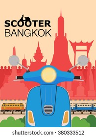 Blue scooter in city