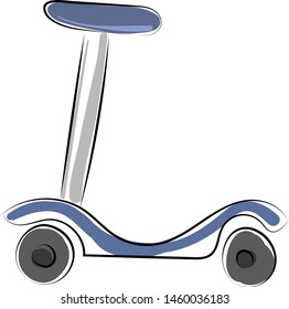 Motocicleta azul, ilustración, vector sobre fondo blanco.