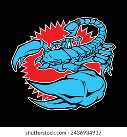blue scorpio illustration for commercial use