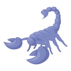 Blue scorpion standing in attacking position, ready to strike with its claws and tail