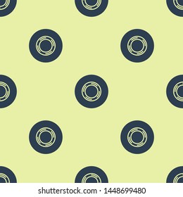 Blue Scotch icon isolated seamless pattern on white background. Roll of adhesive tape for work and repair. Sticky packing tape. Office tool and stuff.  Vector Illustration
