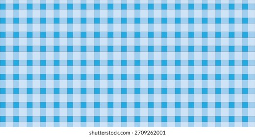 Ilustración vectorial de patrón de tela de guinga a cuadros azul Scott
