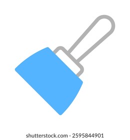 Blue scraper tool used in construction work