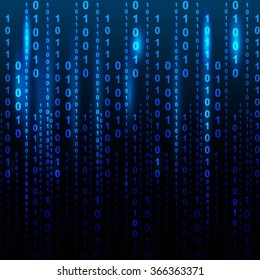 Blue Screen Computer Binary Code Listing Table Background