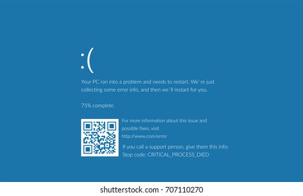 Blue Screen Death Bsod System Crash Stock Vector (Royalty Free ...
