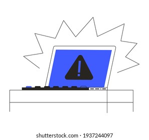 Blue screen of death or computer malfunction concept for web or ui design and ads. Malware or bug in software or program. Data recovery from a corrupted or inaccessible hard drive vector illustration.