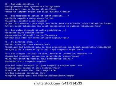 Pantalla azul de la muerte. Mensaje de error de bloqueo del sistema operativo. Informe de mal funcionamiento de BSOD. Concepto de servicio de diagnóstico y reparación de ordenadores personales. Fondo del informe de fallos del sistema. Ilustración del vector