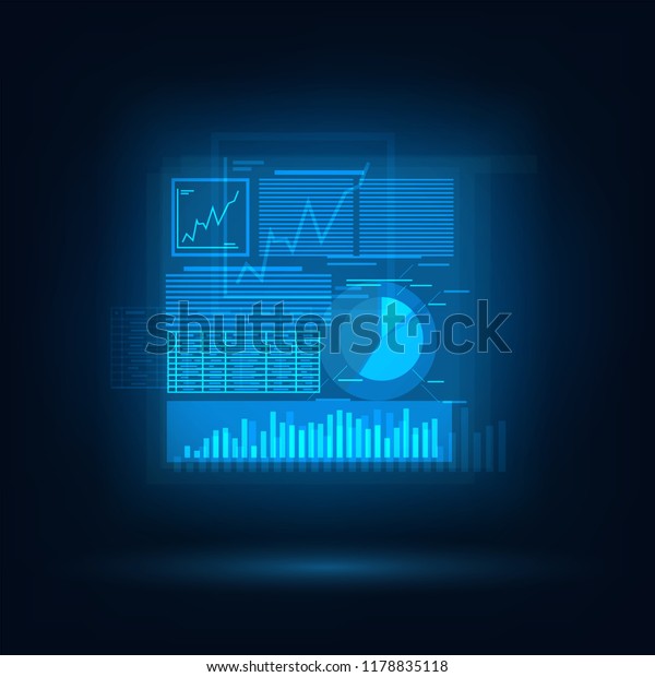Blue Screen Graphs Charts Online Trading Stock Vector ...