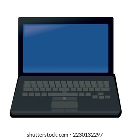 portátil de pantalla azul para navegar por Internet. ilustración vectorial