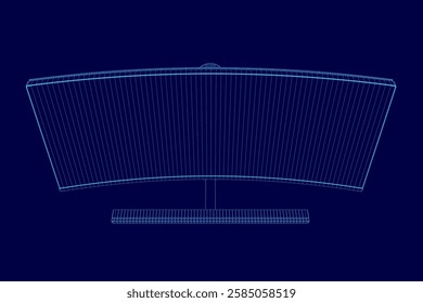 A blue screen with a line in the middle. The line is curved and has a lot of dots