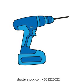blue screwdriver. the building tool.