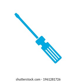 Blue screwdriver icon isolated on white background.