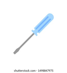Blue screwdriver icon, on white background