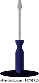 Blauer Schraubenzieher, Illustration, Vektorillustration auf weißem Hintergrund.