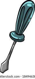 Blue screwdriver, illustration, vector on white background