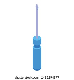 Blue screwdriver standing upright, a handy tool for various tasks and repairs