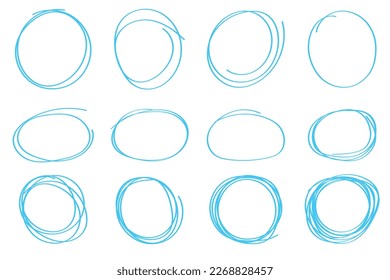 Blue Scribe Circles Collection Vectorart