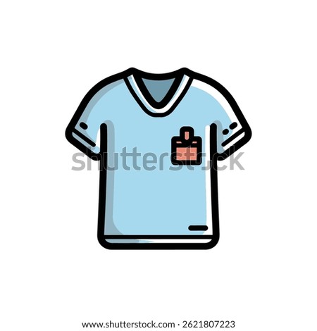 Blue scrub presents uniform apparel medical setting illustration