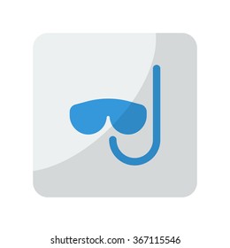 Blue Scuba Diving icon on grey rounded square button on white